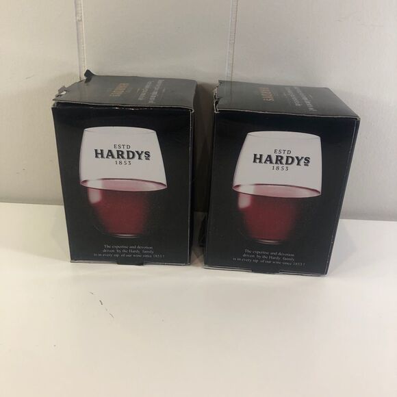 Hardy’s Advertising Mini 6oz Stemless Wine glasses Set of 2 - Picture 4 of 4